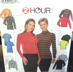 7842  SIMPLICITY  2 HR SS-LS KNIT TOPS 2 LENGTHS PATTERN 6-10 OR 12-16 CHOICE UNCUT
